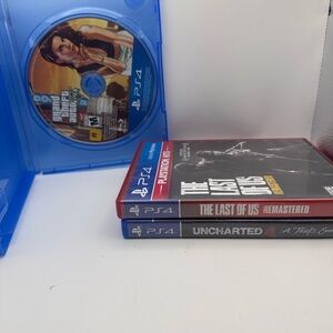 PS4 Game Bundle: Grand Theft Auto V, The Last of Us, Uncharted